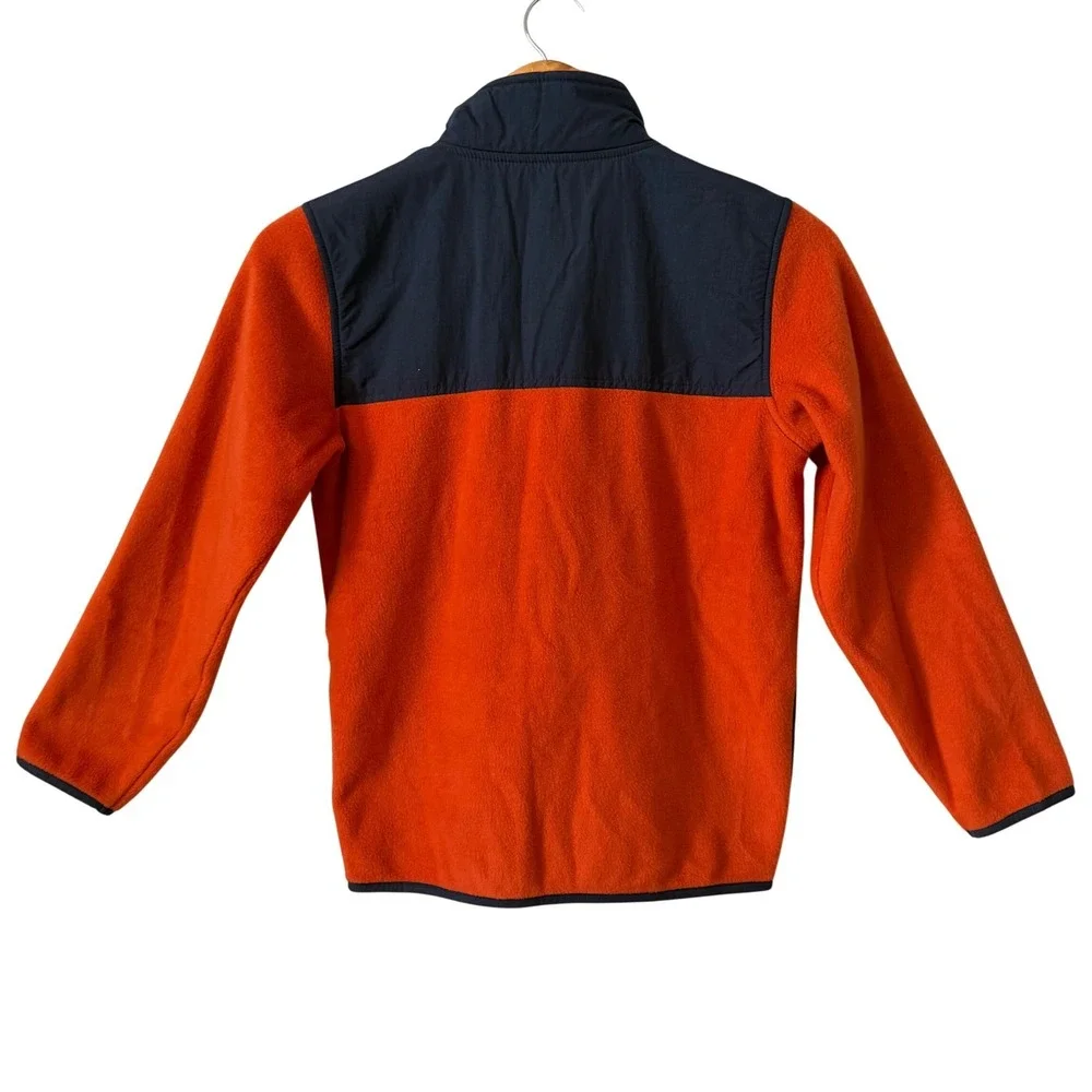 The Childrens Place Kids Orange Navy Colorblock Full Zip Fleece Jacket L 10/12